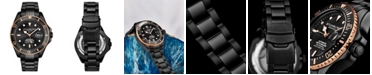 Stuhrling Men's Depthmaster Black Stainless Steel Link Bracelet Watch 43mm